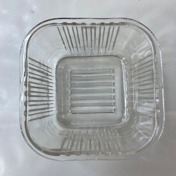 Federal Glass Ribbed Refrigerator Container Dish Lid Embossed Vegetable Motif - Picture 4 of 9